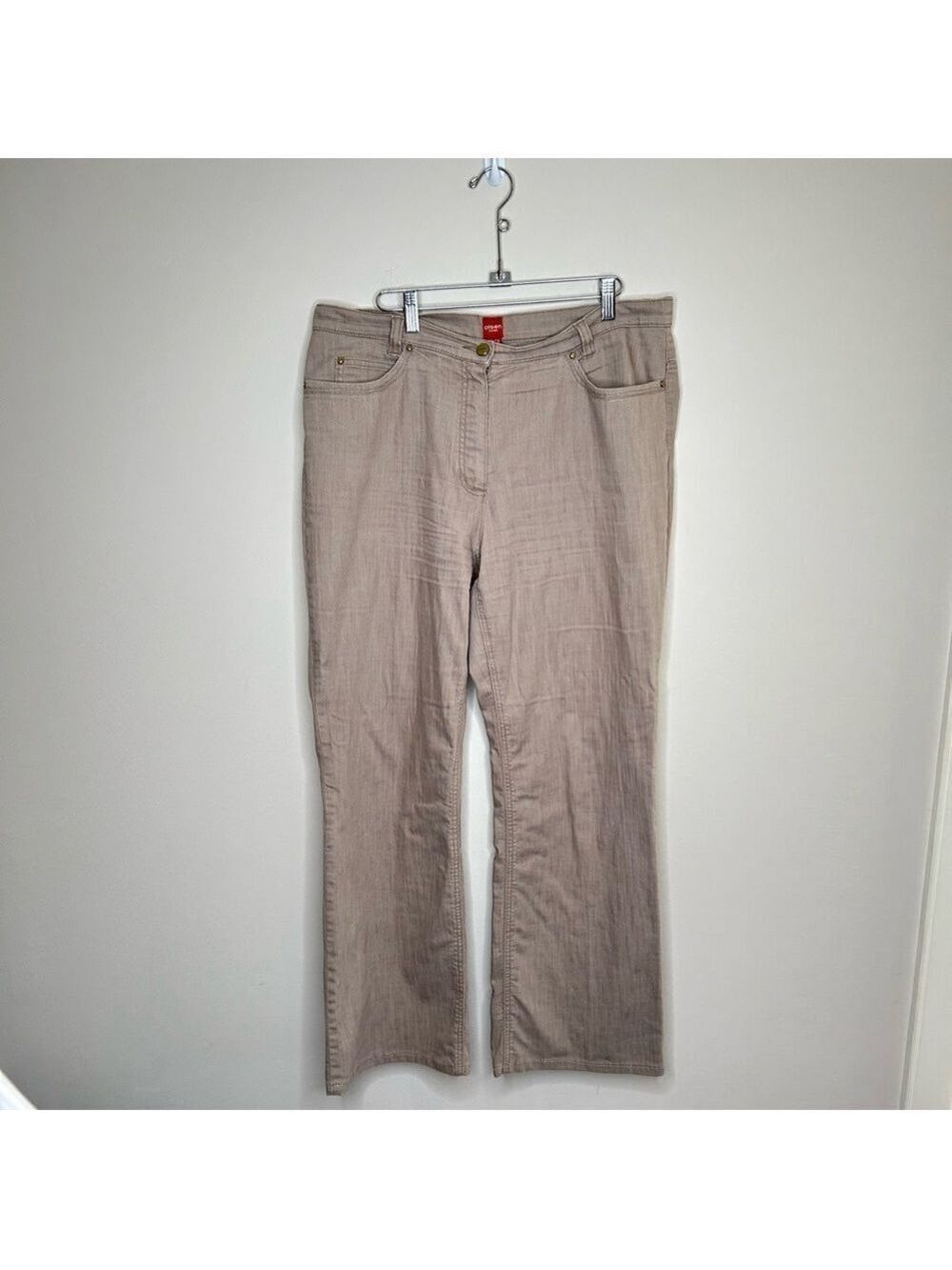 Olsen Europe Tan Wide Leg Trousers Size 14